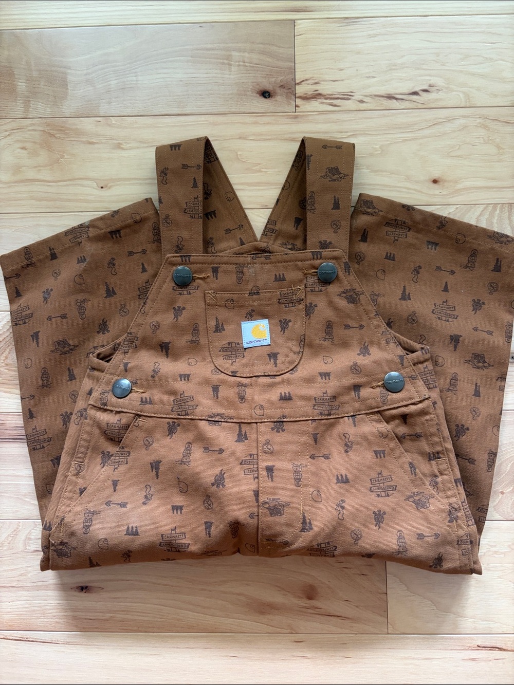 Carhartt Brown 12m Infant Cotton Overalls Bibs